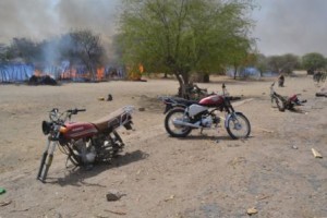 Terrorists motorcyles destroyed by troops copy