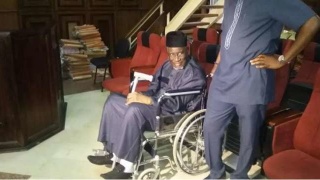 Haliru Mohammed in court on wheeel chair