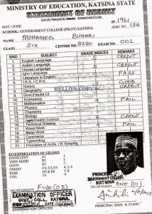 Muhammadu Buhari's certificate