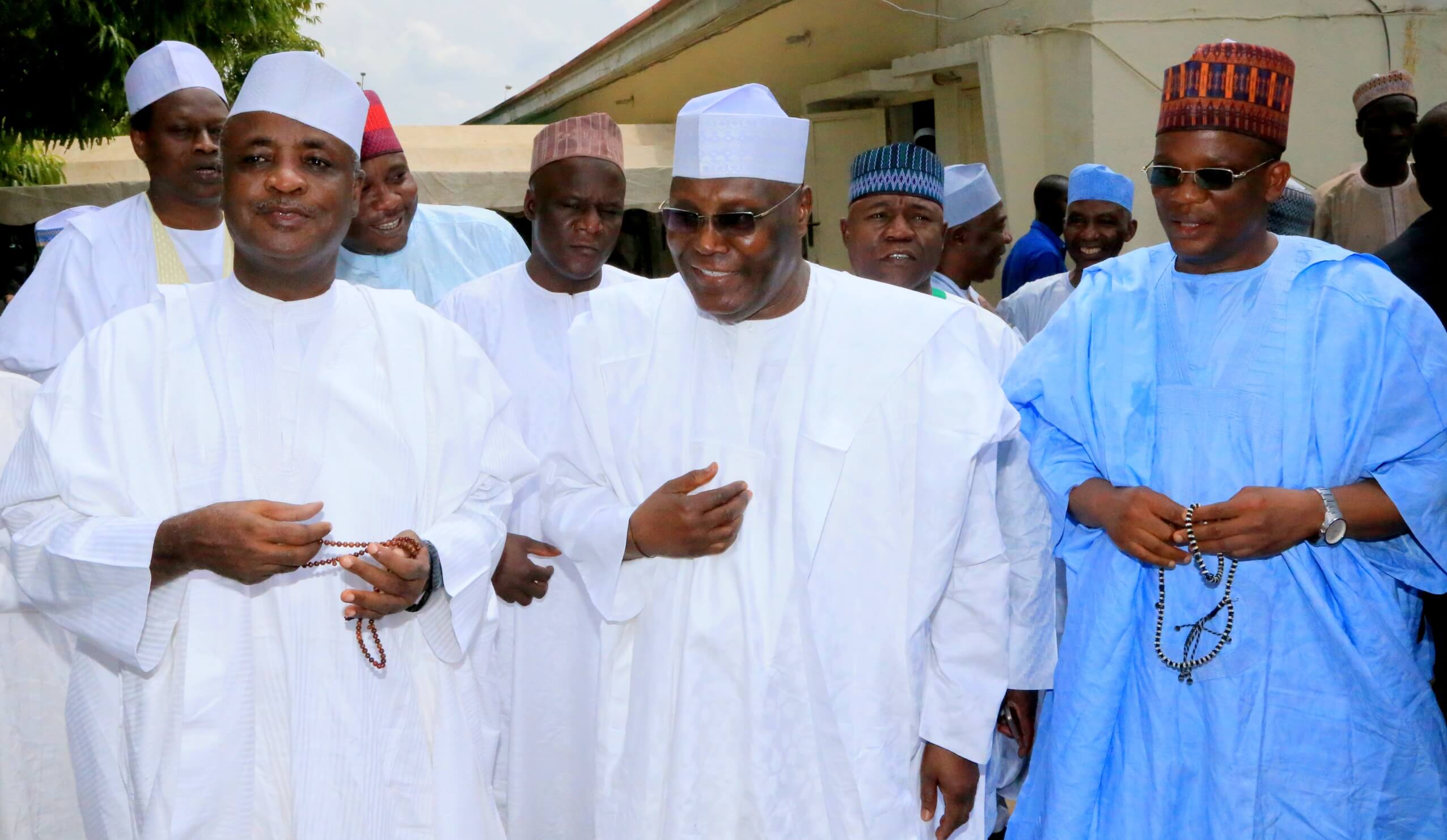 Photo News: Atiku, Sen. Bamako, Hon. Bello after Juma’at