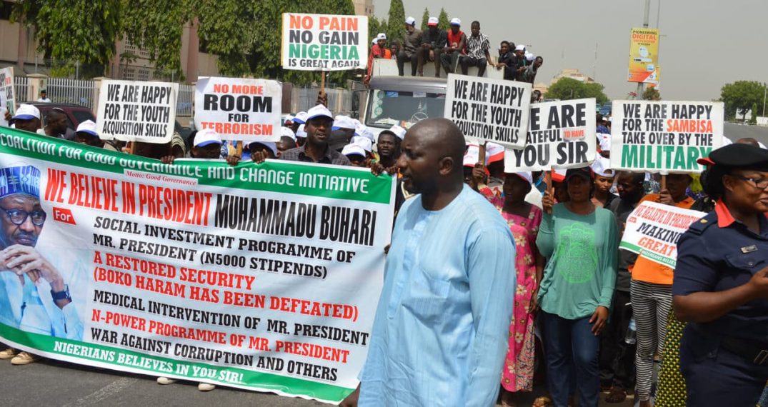 Governance: Two opposing groups protest in Abuja