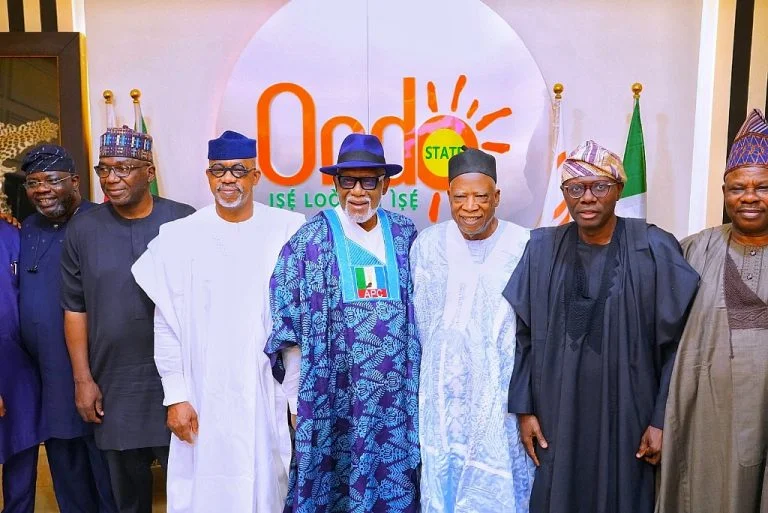 Photos: Governors Sanwo-Olu, Abiodun, AbdulRazak, APC chieftains visit Akeredolu over recent gun attack in Owo