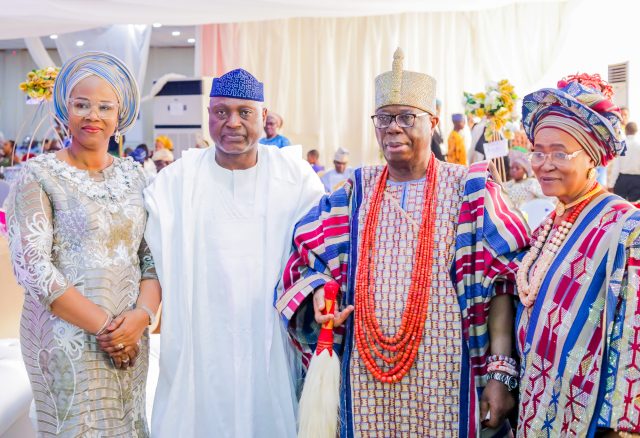 Photos: Governor Oyebanji of Ekiti, Ooni at Ewi’s son wedding