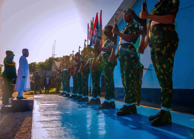 President Bola Tinubu visits Nigerians troops in Guinea-Bissau