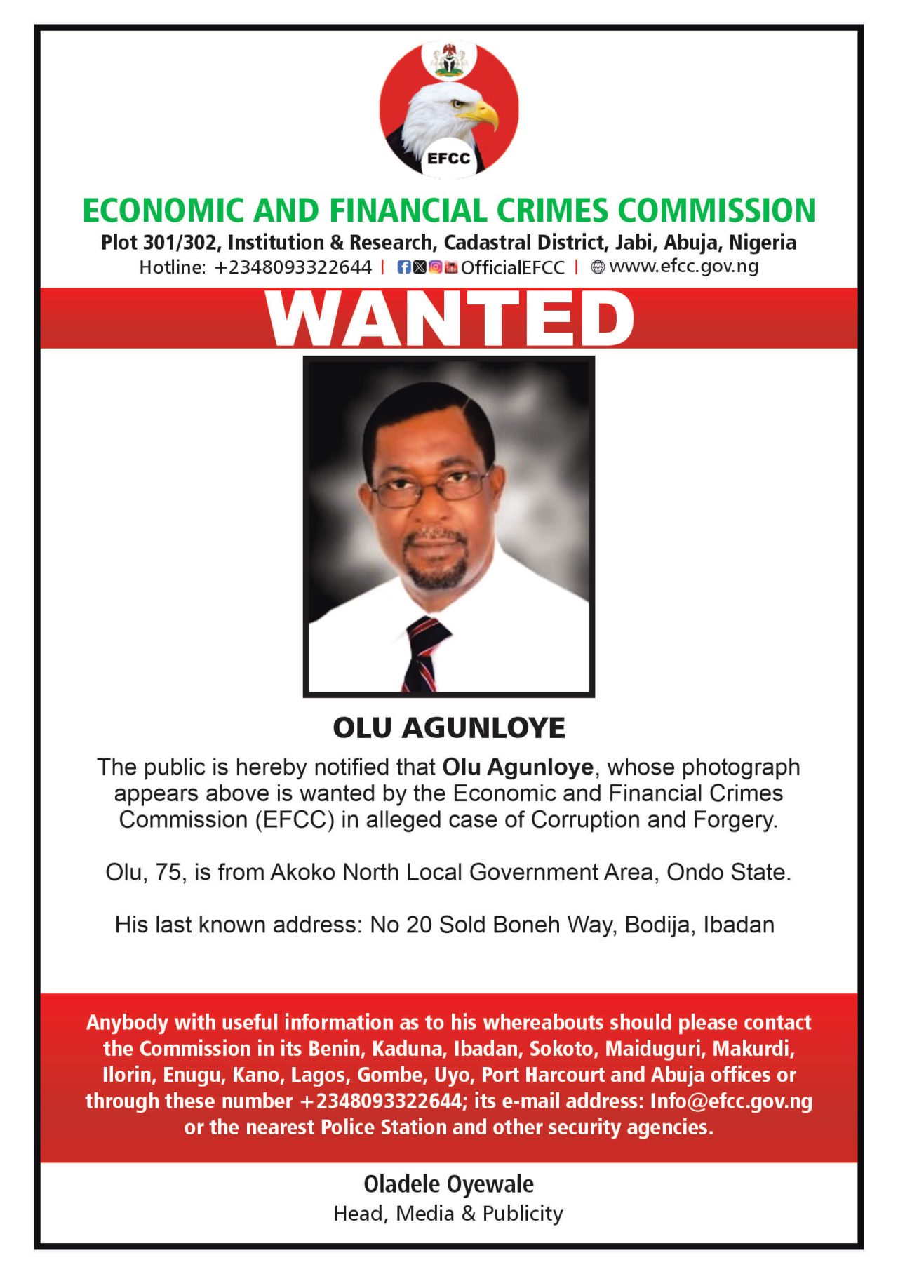 EFCC declares Olu Agunloye wanted