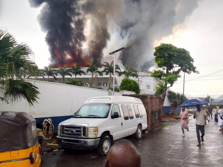 Christ Embassy Church in Oregun on fire