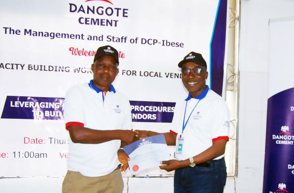 Local Content: Dangote Cement, Ibese plant enhances skills of local business operators