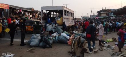 Nine arrested as Lagos taskforce dislodges traders from Ikotun BRT station + [Video]